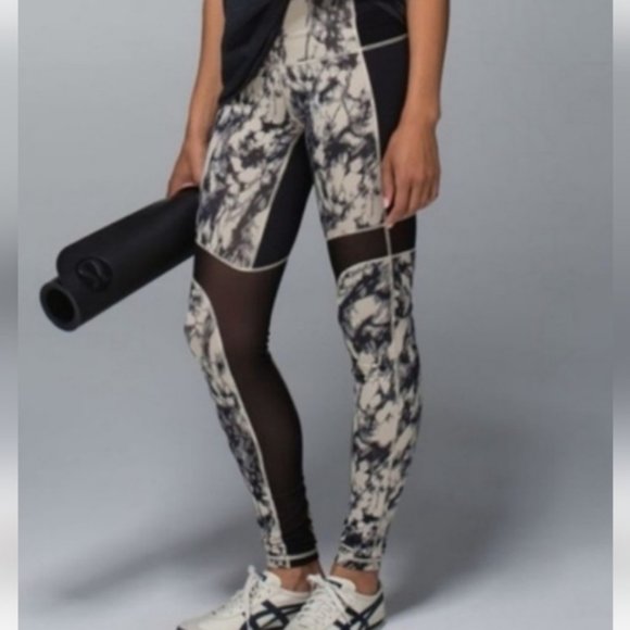 Lululemon Breathe Easy Leggings great granite tan marble Mojave black - Picture 1 of 7